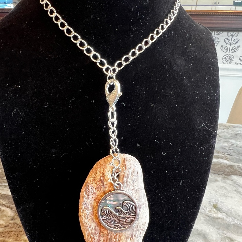 Silver Wave Pendant Necklace